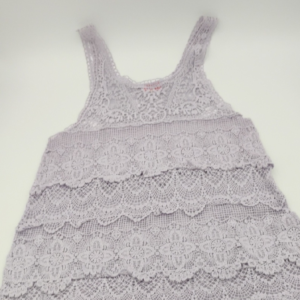 Intimately Free People scalloped lace crochet tank tunic blouse